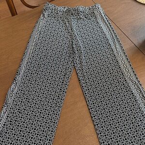 White House Black Market Black and White Patterned Wide Leg Pants